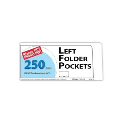 Pocket Folders|Blanke Blanks/USA® 8 7/8" x 4" 10 Pt. Left Folder With One Pocket, Cast Coat White, 250/Pack