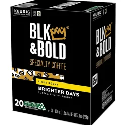 BLK & Bold Brighter Days Coffee Keurig K-Cup Pod, Light Roast, 20/Box (5000372406)