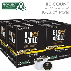 BLK & Bold Brighter Days Coffee Keurig K-Cup Pod, Light Roast, 80/Carton (5000372406CT)
