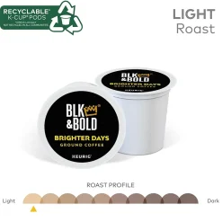 BLK & Bold Brighter Days Coffee Keurig K-Cup Pod, Light Roast, 80/Carton (5000372406CT)