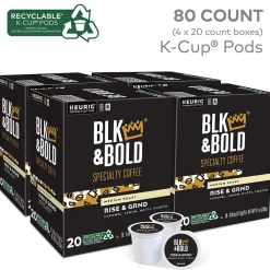 BLK & Bold Rise & GRND Coffee Keurig® K-Cup® Pods, Medium Roast, 80/Carton (OKB90055CT)