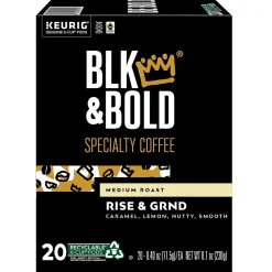 BLK & Bold Rise & GRND Coffee Keurig® K-Cup® Pods, Medium Roast, 80/Carton (OKB90055CT)