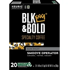 BLK & Bold Smoove Operator Coffee Keurig® K-Cup® Pods, Dark Roast, 20/Box ( OKB90056 )