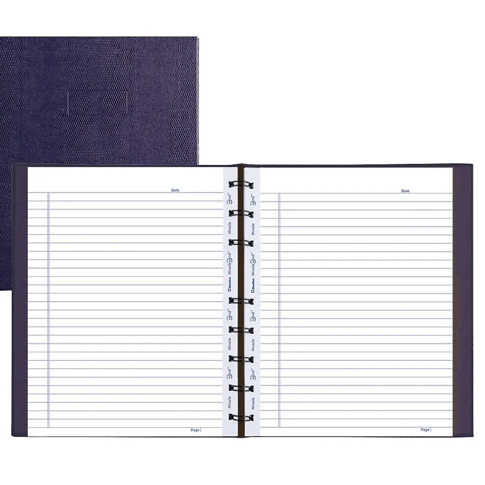 Notebooks|Blueline MiracleBind Notebook, College/Margin, 9-1/4 x 7, 75 Sheets, Purple (REDAF915086)