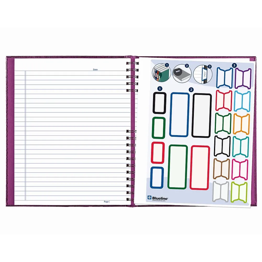 Journals|Blueline NotePro Hardcover Executive Journal, 8.5" x 10.75", Wide-Ruled, Grape, 200 Pages (A10200.RAS)