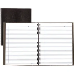 Notebooks|Blueline NotePro 1-Subject Professional Notebooks, 8" x 11", Wide Ruled, 75 Sheets, Black (REDA10150BLK)
