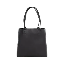 Black Vegan Leather Tote Bag, Medium (LBG5054BS-BLACK)<Bond Street