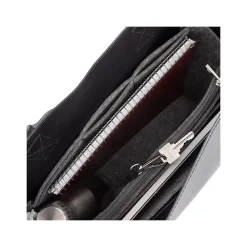 Black Vegan Leather Tote Bag, Medium (LBG5054BS-BLACK)<Bond Street