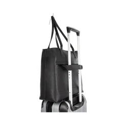 Black Vegan Leather Tote Bag, Medium (LBG5054BS-BLACK)<Bond Street