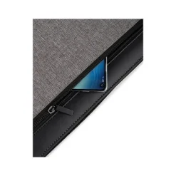 Faux Leather Padfolio with Zipper Closure, Gray (WRC1503BS-GREY)<Bond Street Discount
