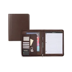 Faux Leather Padfolio with Zipper Closure, Brown (WRC5043BS-BROWN)<Bond Street Hot
