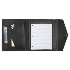 Faux Leather Portfolio Case with Snap Closure, Black (WRC5195BS-BLACK)<Bond Street Online