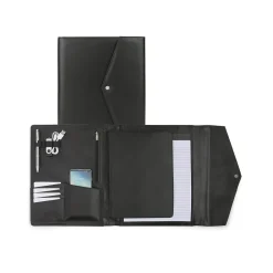 Faux Leather Portfolio Case with Snap Closure, Black (WRC5195BS-BLACK)<Bond Street Online