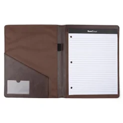 Faux Leather Portfolio Case with Zipper Closure, Brown (WRC1511BS-BROWN)<Bond Street Clearance