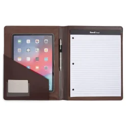 Faux Leather Portfolio Case with Zipper Closure, Brown (WRC1511BS-BROWN)<Bond Street Clearance