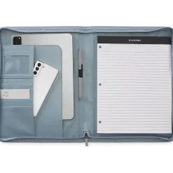 Vegan Leather Writing Case with Zipper Closure, Blue (WRC5043BS-BDUSK)<Bond Street Sale