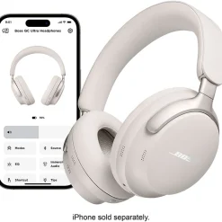 Bose QuietComfort Ultra Wireless Noise Cancelling Over-the-Ear Headphones, White Smoke (880066-0200)
