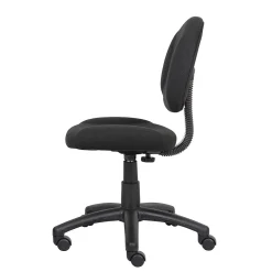 Office Chairs*Boss Office Products Boss Armless Ergonomic Fabric Swivel Task Chair, Black (B315-BK)