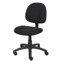 Office Chairs*Boss Office Products Boss Armless Ergonomic Fabric Swivel Task Chair, Black (B315-BK)