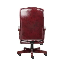 Office Chairs*Boss Office Products Boss Classic Vinyl Executive Oxblood Chair, Burgundy/Mahogany Finish Frame (B905-BY)