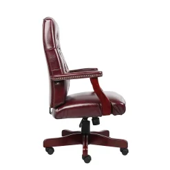 Office Chairs*Boss Office Products Boss Classic Vinyl Executive Oxblood Chair, Burgundy/Mahogany Finish Frame (B905-BY)