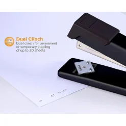 Staplers|Bostitch Classic Metal Desktop Stapler, 20 Sheet Capacity, Black (B515BK)