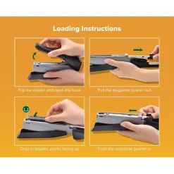 Staplers|Bostitch InPower 25 Desktop Stapler, 25-Sheet Capacity, (PPR1100) Black/Gray