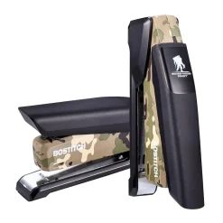 Staplers|Bostitch Wounded Warrior EZ Squeeze Desktop Stapler, 28-Sheet Capacity, Staples Included, Black/Camouflage (INP28-WW)