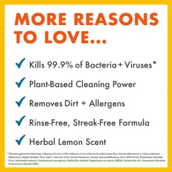 Disinfecting Cleaner, Lemon Scent, 28 Oz. (003007)<Boulder Clean Hot