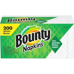 Bounty Quilted Napkin, 1-ply, White, 200 Napkins/Pack (34885.)
