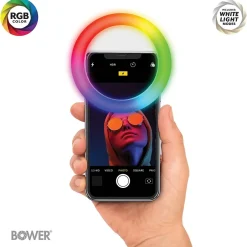 RGB Clip-On Selfie LED Ring Light for Smartphones (WA-RGB250)<Bower Sale