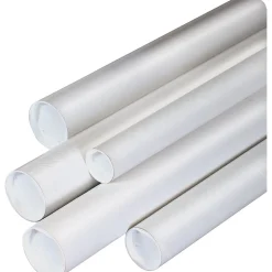 New Partners Brand Box Partners White Mailing Tubes, 3" x 15", 24/Case