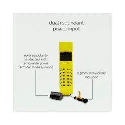 Clearance Brainboxes Industrial 4-Port Gigabit Ethernet Unmanaged Switch, Yellow (SW-584)