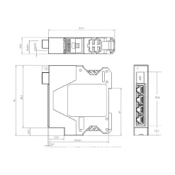 Clearance Brainboxes Industrial 4-Port Gigabit Ethernet Unmanaged Switch, Yellow (SW-584)