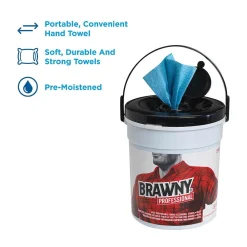 Industrial Cloth Cleaning Wipers, Blue, 84 Wipers/Box (21501)<Brawny Discount