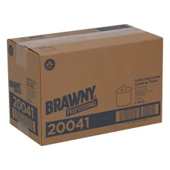 Professional D400 Durable Fibers Cleaning Wipers, 13" x 9.9", Orange, 200 Sheets/Roll, 2/Carton (20041)<Brawny Discount