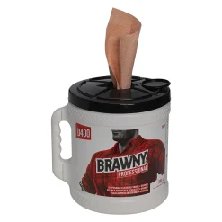 Professional D400 Durable Fibers Cleaning Wipers, 13" x 9.9", Orange, 200 Sheets/Roll, 200 Wipers/Box (20040)<Brawny Discount