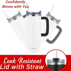 Geojug Stainless Steel Double Walled Tumbler Cup, 40 oz., Cream (CMB-1200CRM)<Brentwood Outlet