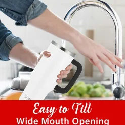 Geojug Stainless Steel Double Walled Tumbler Cup, 40 oz., Cream (CMB-1200CRM)<Brentwood Outlet