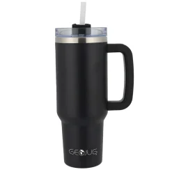 Geojug Stainless Steel Double Walled Tumbler Cup, 40 oz., Black (CMB-1200BK)<Brentwood