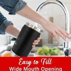 Geojug Stainless Steel Double Walled Sports Water Jug, 64 oz., Black (G-1900BK)<Brentwood Discount