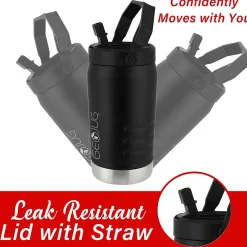 Geojug Stainless Steel Double Walled Sports Water Jug, 64 oz., Black (G-1900BK)<Brentwood Discount