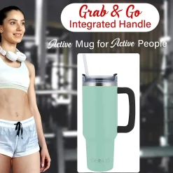 Geojug Stainless Steel Double Walled Tumbler Cup, 40 oz., Blue (CMB-1200BL)<Brentwood Online