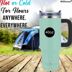 Geojug Stainless Steel Double Walled Tumbler Cup, 40 oz., Blue (CMB-1200BL)<Brentwood Online