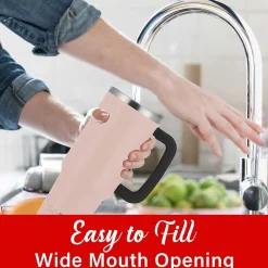 Geojug Stainless Steel Double Walled Tumbler Cup, 40 oz., Pink (CMB-1200PK)<Brentwood Outlet