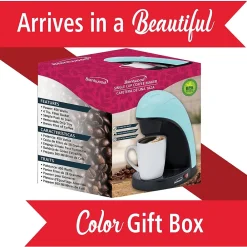 Brentwood Single-Serve Coffee Maker with Mug, Blue (TS-112BL)