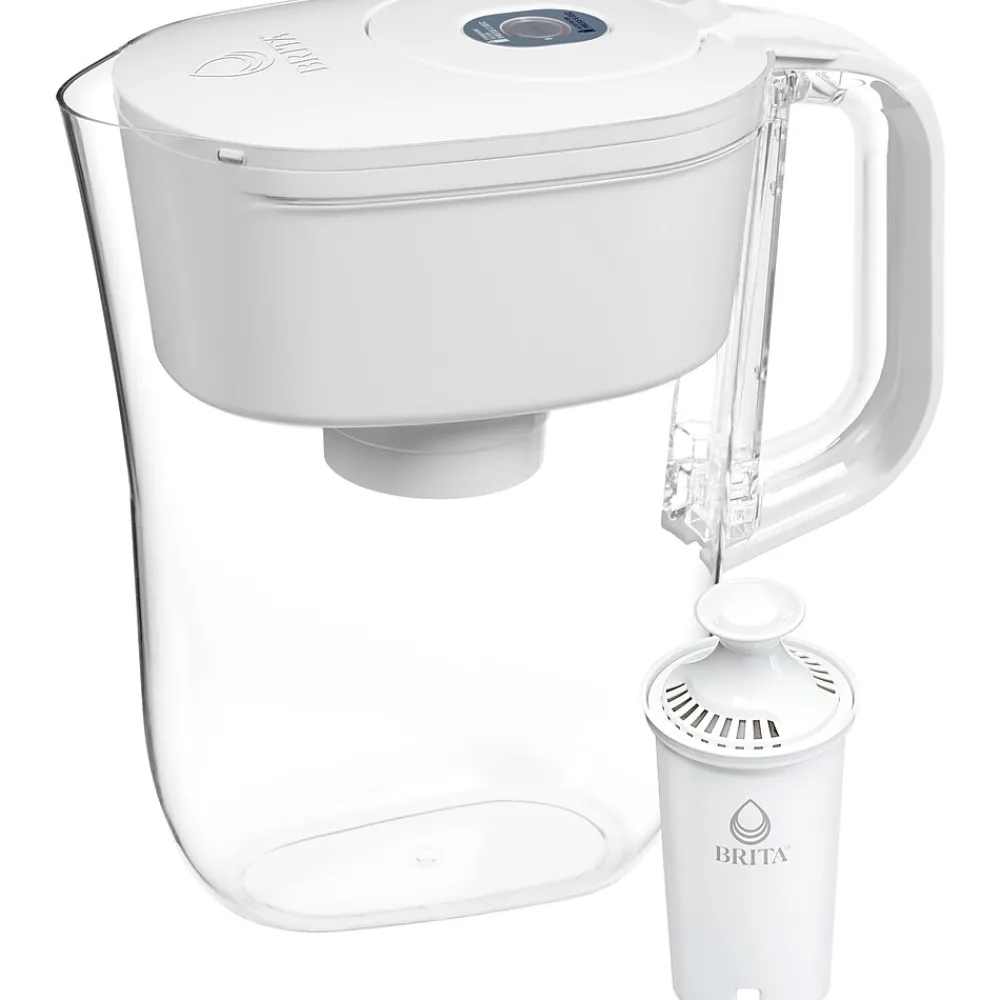 Brita Denali Small 6 Cup Bright White Water Filter Pitcher with Filter (36089)
