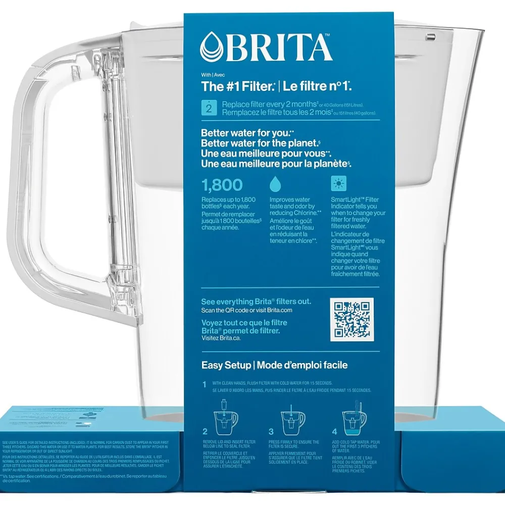 Brita Denali Small 6 Cup Bright White Water Filter Pitcher with Filter (36089)