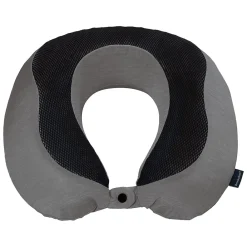 Memory Foam Fabric Travel Pillow, Gray/Black (BNPM0007)<Brookstone New
