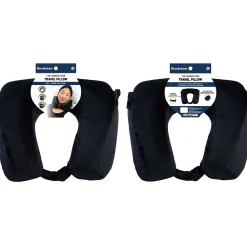 Memory Foam Fleece Travel Pillow, Black (BNPM0002)<Brookstone Hot